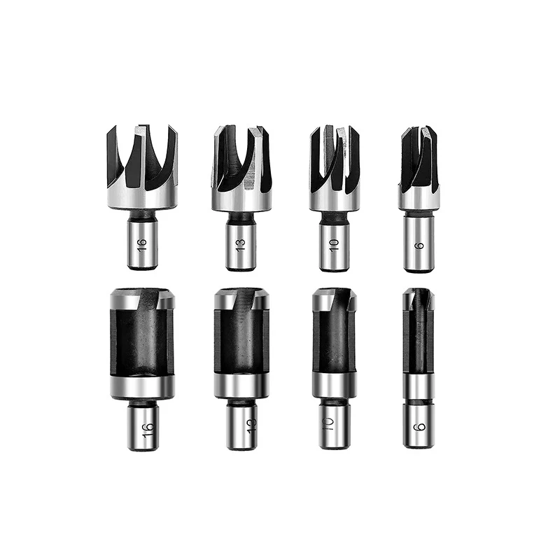 8pcs High Carbon Steel Wood Plug Cutter Woodworking Drill Bit Claw Type Round Dowel Drill Bit Wood Plug Drill for Wood Coring krachtige 8pcs 5 8 1 2 3 8 1 4 carbon steel wood plug hole cutter drill bit set 10mm shank 6 10 13 16mm wood drill bits