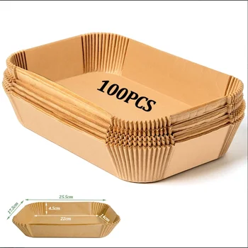 Disposable Air Fryer Paper Non-Stick Kitchen Baking Airfryer Mat Oilproof Micro-wave Barbecue Pad Baking Paper Liner Accessories 2