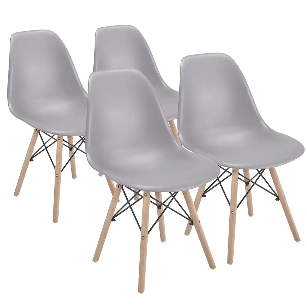

Modern Dining Chairs with Wood Legs for Dining Room, Set of 4, Light Gray