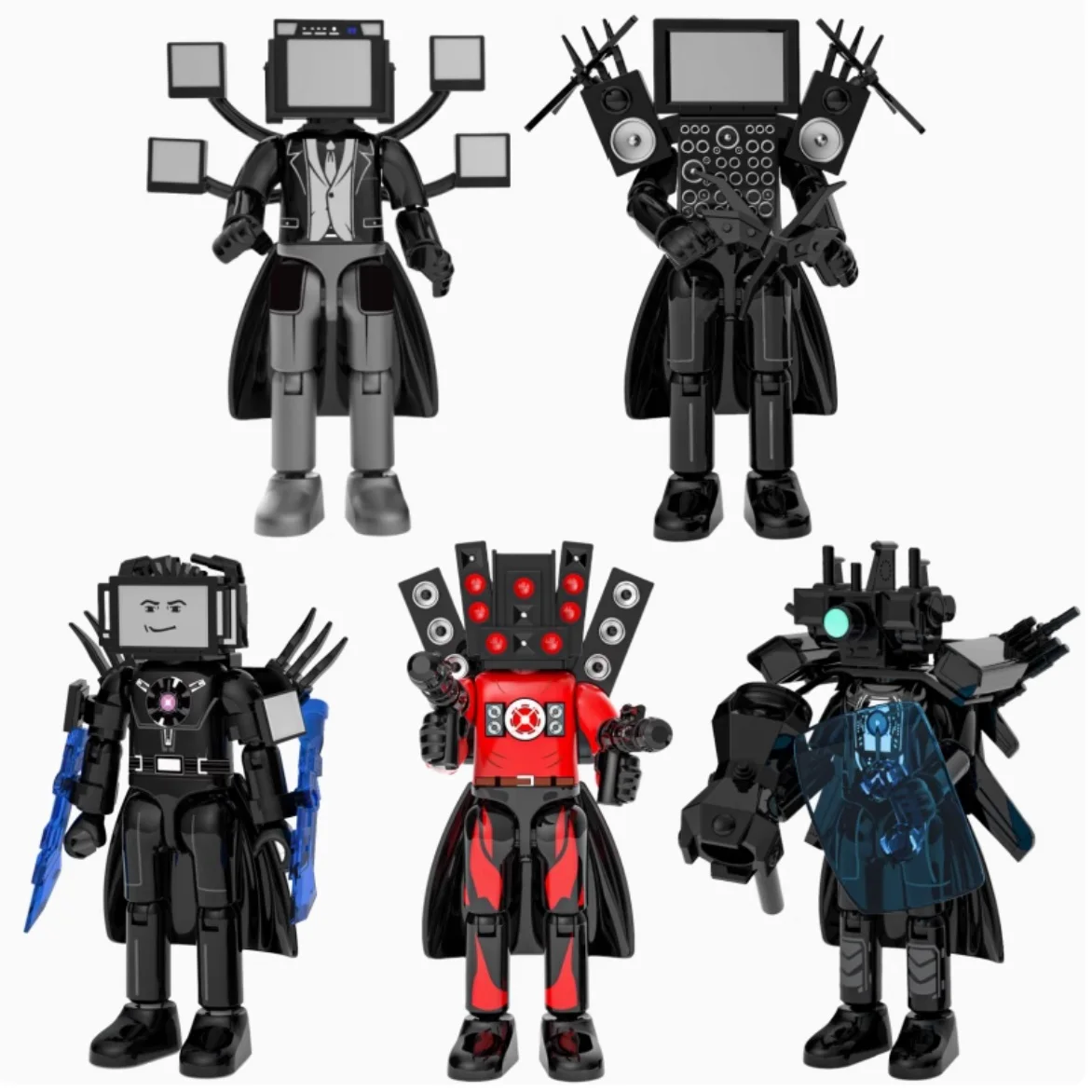 Big Size New Skibidi Toilet Box Building Blocks Large Titan Camera man Speakerman Mini Action Figure Toys
