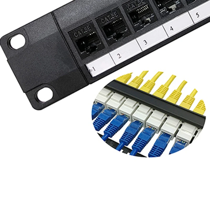 네트워크 케이블 어댑터 잭 이더넷 분배 프레임, 8 포트 스트레이트 스루 CAT6 패치 패널, RJ45