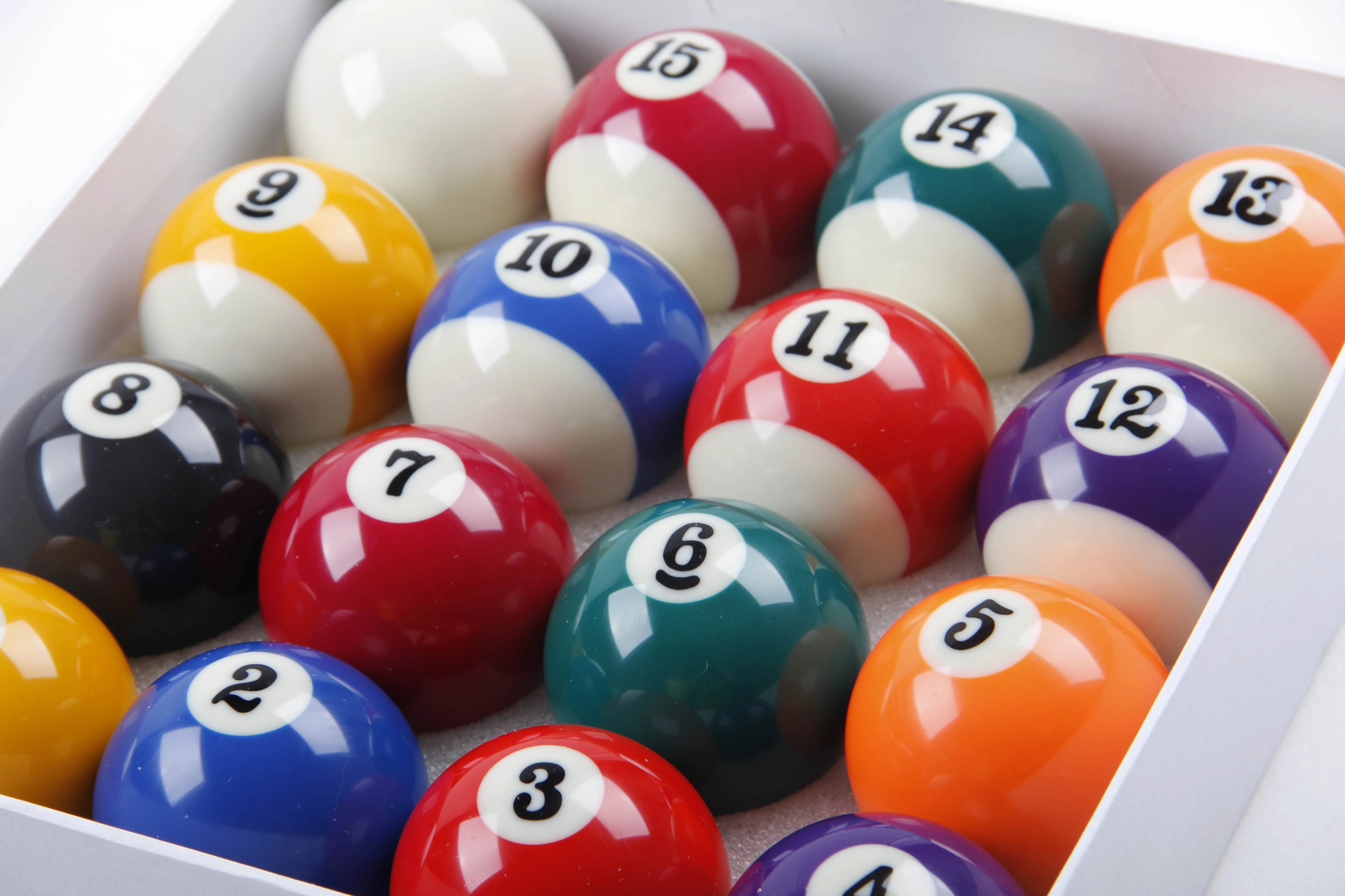 Standard Size 2.25inch Resin Billiard Pool Ball Set 57.2mm 16x