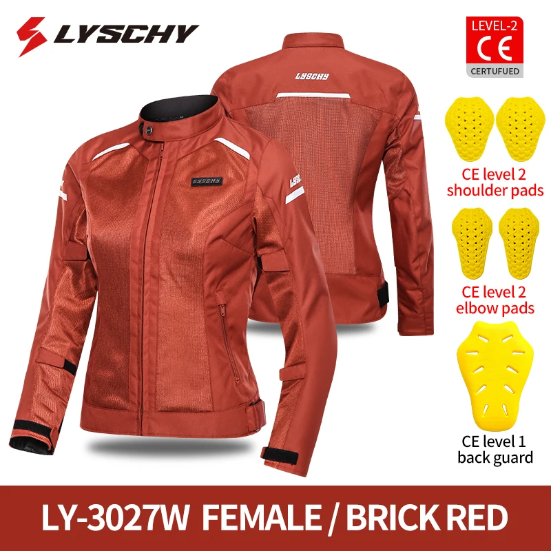 LYSCHY Girls 여름 통기성 메쉬 야간 반사 레이싱 재킷, CE1/CE2, 여성용 라이딩 의류, 슬림 오토바이 재킷