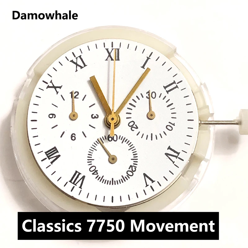 Orologio 7750 Movimento Fai Da Te 6 Aghi Senza Calendario Cronometro Sostituto