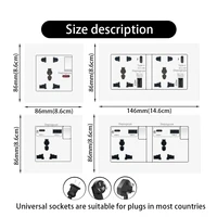 Universal 18W Type-C Quick charge 3/5-pin socket,Uk Wall Electrical Outlet with USB charger,White smart Double Power socket plug - Image 4