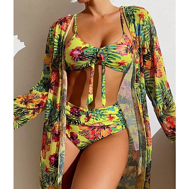 Fashion Printing Bathing Suit Women Piece Skinny High Waist