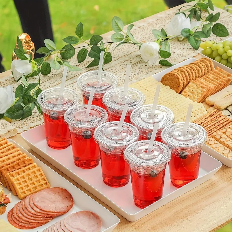 100/30/10sets cups with lids straw disposable BPA free recyclable Halloween Christmas party supplies