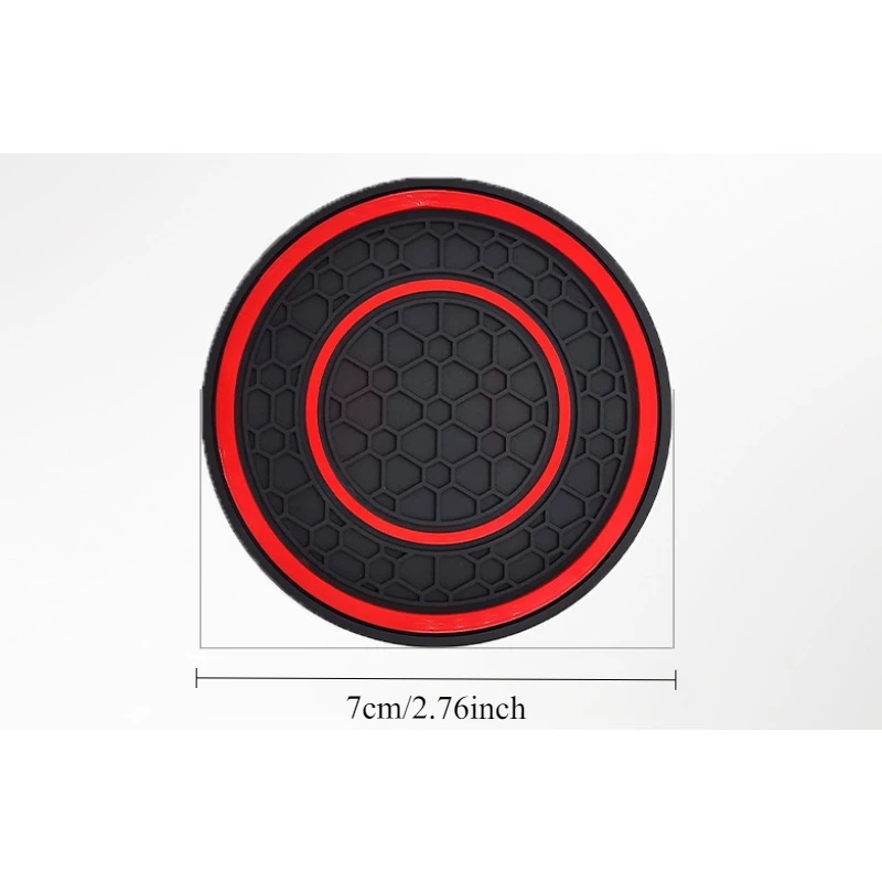 Set of 2 Anti-Slip Car Console Coasters - 7cm Honeycomb Design
