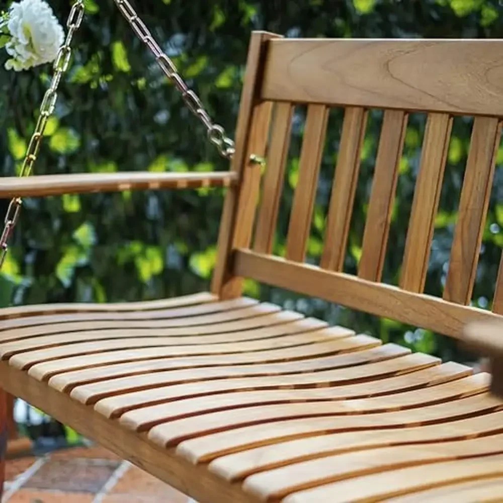 Teak Wood Ergonomic Porch Swing 6