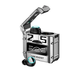 New Wireless Bluetooth Earbuds with LED Display and Noise Reduction Technology (SILVER)