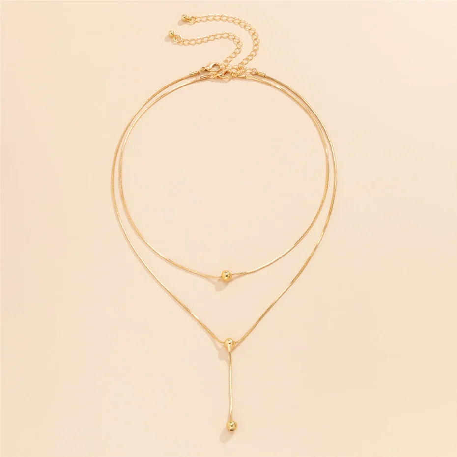 Ingemark Gothic Temperament Snakes Bone Thin Chain Necklace for Women Collar Vintage Ball Pendant Choker Neck Jewelry Accessories_voghion.com