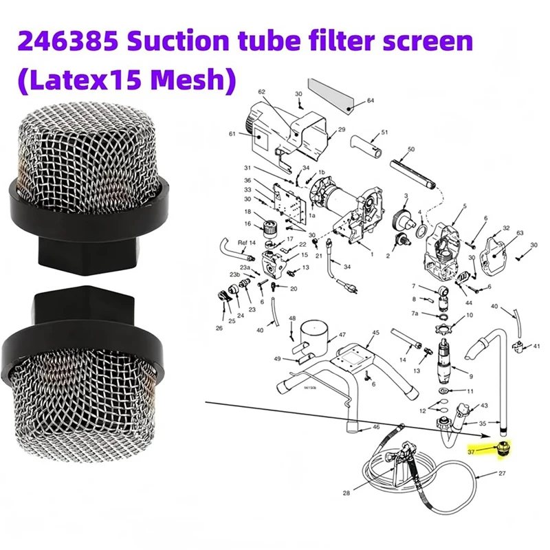Y50A-244194 Pump Repair Packing Kit&246385 7/8Inch UNF Inlet Strainer Screen&246384 Pump Manifold Strainer Replacement Kit