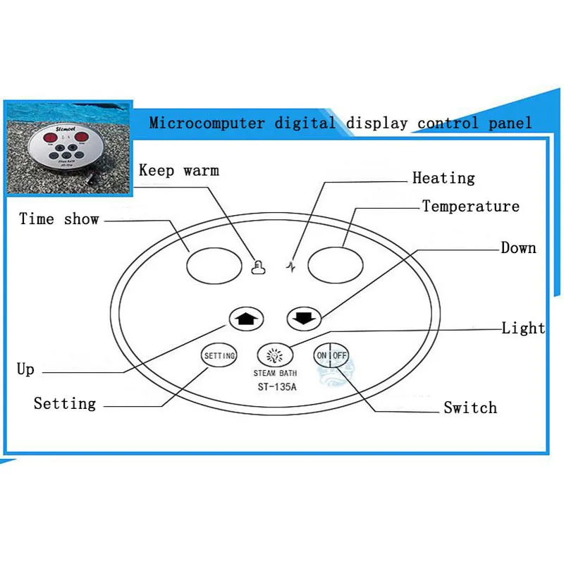 Description Picture 6 of itemSauna Machine Steam Generator Home Steam room machine Wet Stream Furnace Commercial Sauna Equipment Digital Controller 3KW 220V
