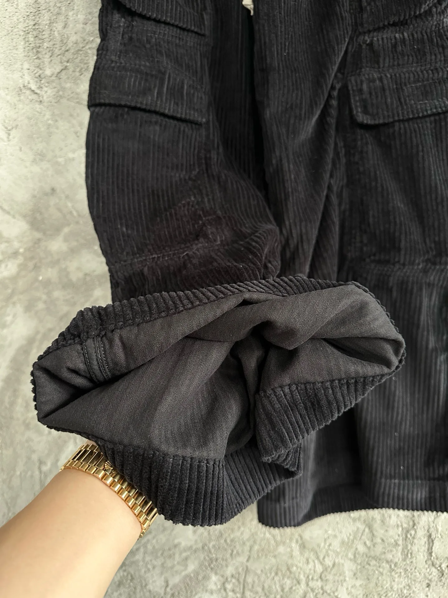Description Picture 6 of itemmen wide leg corduroy cargo flare pants