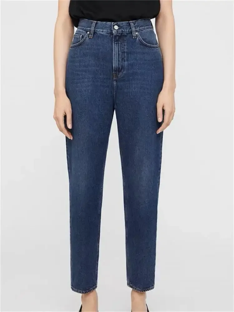 

Women Jeans High Waist Thin Spring New Casual Straight Denim Pants