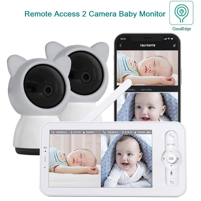 WOUWON For Twins Baby Gift Video Baby Monitor Babyphone WiFi Baby Camera  1080P 5 Inch LCD Mobile Phone APP Remote Control PTZ - AliExpress