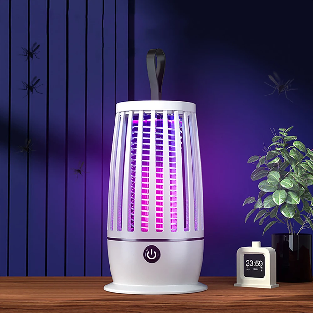 Lampada Antizanzare Elettrica Ricaricabile Usb Portatile Estate 365Nm Trappola Per Insetti Senza Radiazioni Uv Trappola Per Mosche Mute Forniture Per 