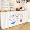No Punching Cabinet Curtains Velcro Curtain Decorative Wardrobe Bookcase Curtain Cupboard Covering Cloth for Kitchen 5