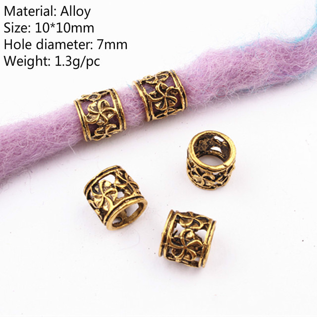 Pcs Metal African Hair Rings Beads Cuffs Tubes Charms Dreadlock Dread Hair Braids Jewelry Decoration Accessories