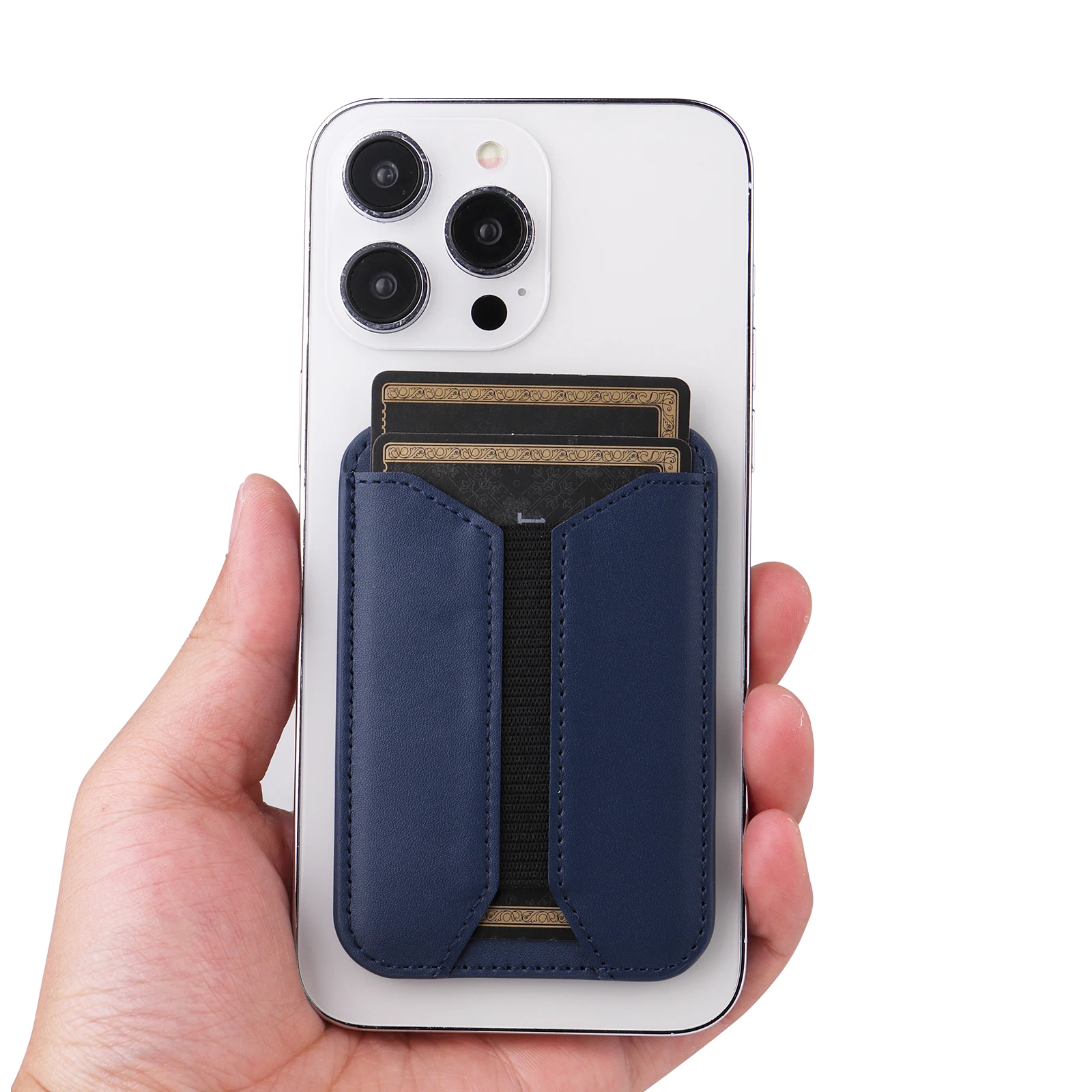 New Holder Type Magnetic Card Case for Iphone 12 13 14 15 Pro Max With Desktop Stand Function to Insert 5-7 Cards Creative Case