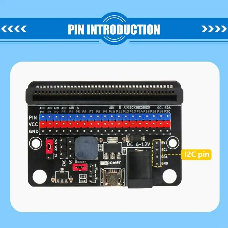 920L :Bit Expansion Board 12C Enhances Connection and Switching between 3.3V or 5V for Students and Maker