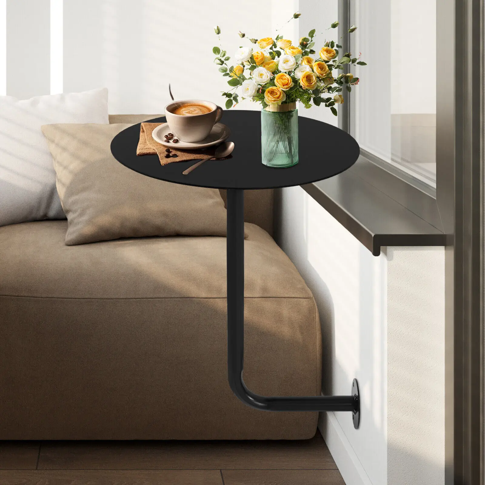 L-shaped Side Tables Sofa Side Cabinet Mobile Type Simple Coffee Table Storage Small-scale Household Light Luxury Bedside Table 4