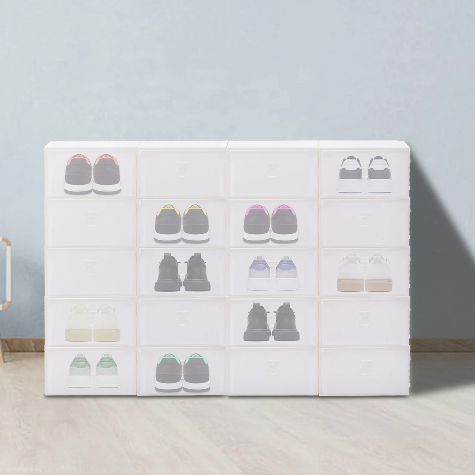 

Transparent Dustproof Shoe Box 20Pcs Simple Storage Drawer Home Shoe Case Stackable