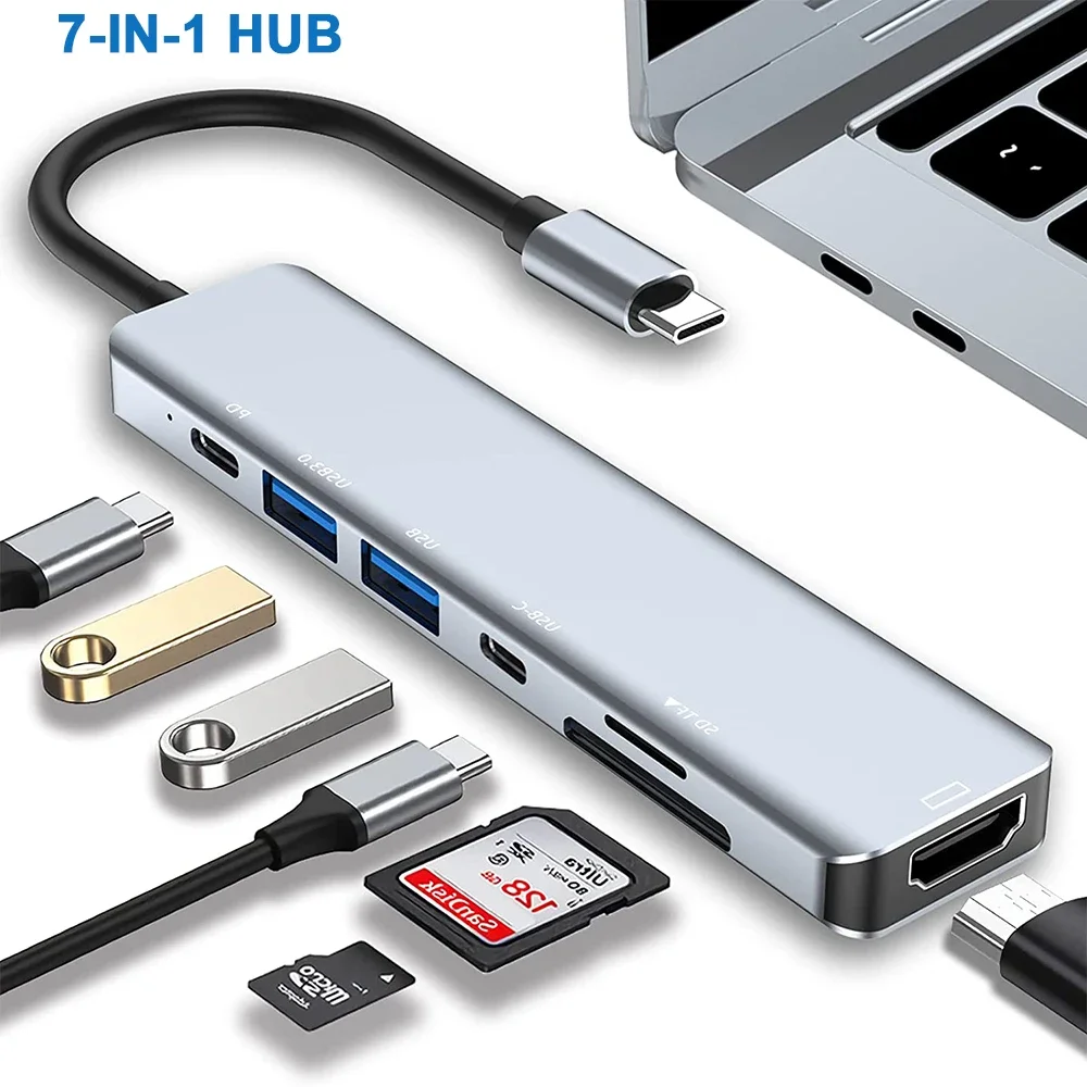 Macbook Pro C Usb Hub Ethernet Hdmi  Usb C Docking Station Ethernet - C  3.0 4k Sd/tf - Aliexpress