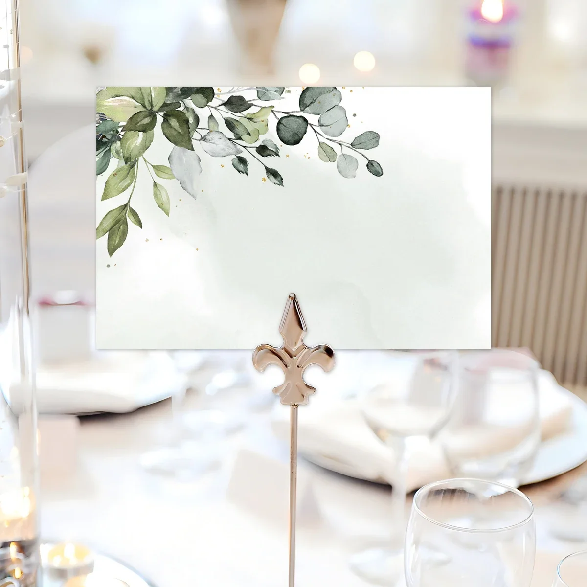 10pcs/pack Greenery Watercolor Place Cards for Wedding Party Table Place Setting Cards Floral Card For Tables Easy Folding