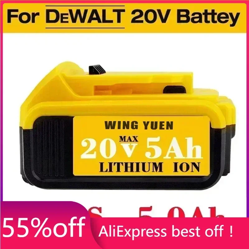

2023 Upgrade DCB200 20V 6000mAh Battery , charger For Dewalt 18V DCB184 DCB200 DCB182 DCB180 DCB181 DCB182 DCB201 Tools Battery