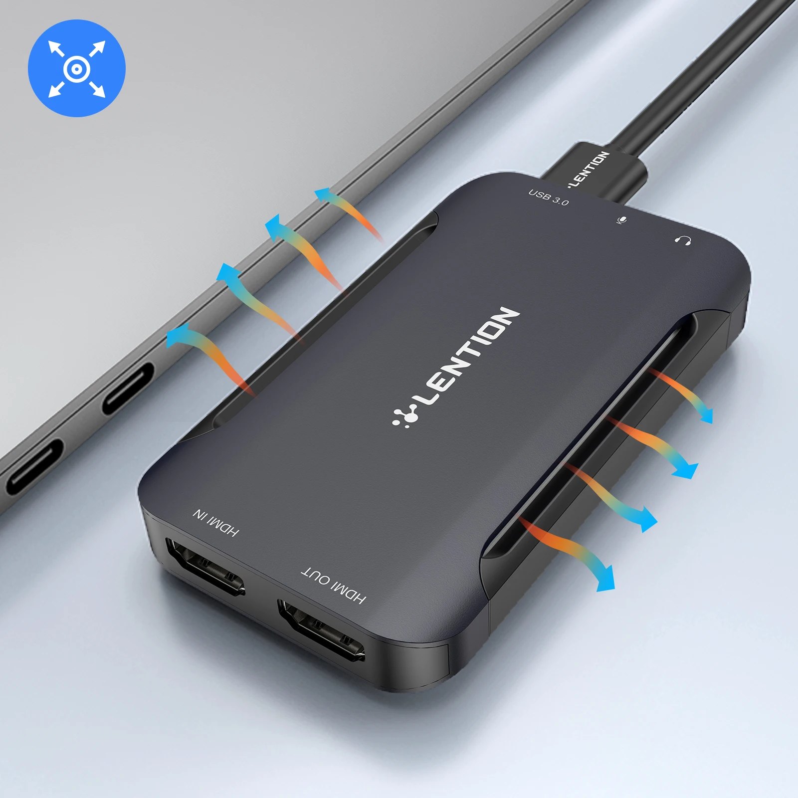 Карта видеозахвата LENTION USB 3,0 HDMI 1080P60Hz HD-видео потоковая карта захвата аудио для камеры медицинский ПК живая трансляция