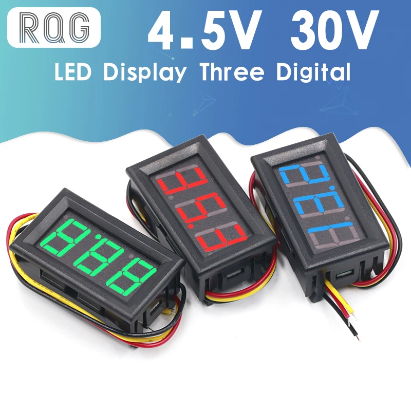 0.56 Inch Mini Red Green Blue LED Display Panel Voltage Meter Voltmeter Home Use Voltage 3 Three Digital DC 4.5V 30V 2 / 3 Wires digital voltmeter