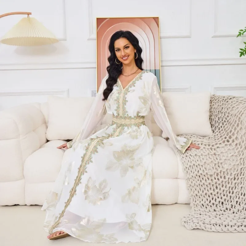 Fashion Women's Wear New Bronzing Muslim Arab Dress Middle East Dubai Robe Muslim Sets Robe Elegante Femme evening dresses