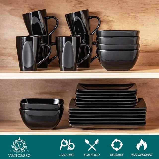 Black Square Dinnerware Set 1
