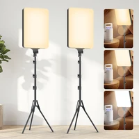 2pack Photography Lighting Kit,24inch Large Bi-Color LED Video Light Panels With Lighting Tripods For Youtube Videos Shooting 1