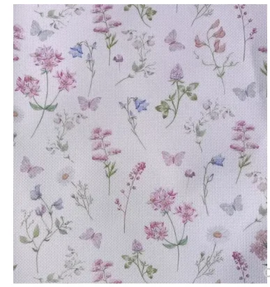 

Фон для вышивки крестиком 42x50 см 14CT, маленькие цветы, 14 ячеек, цветная ткань