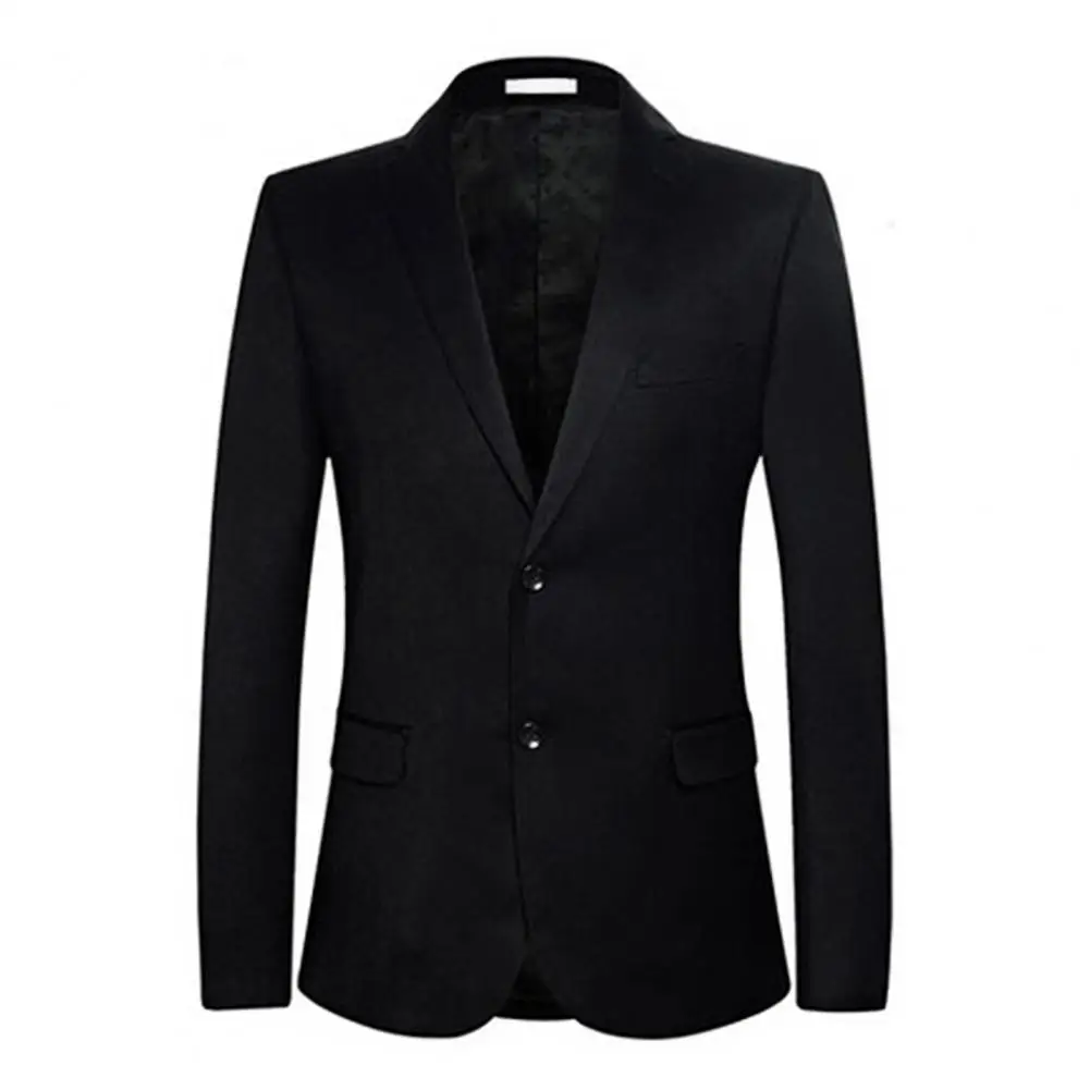 Business Men Blazer Coat Slim Suit Jacket Korean Style Casual Lapel Long Sleeve Solid Color Jackets for men chaquetas hombre