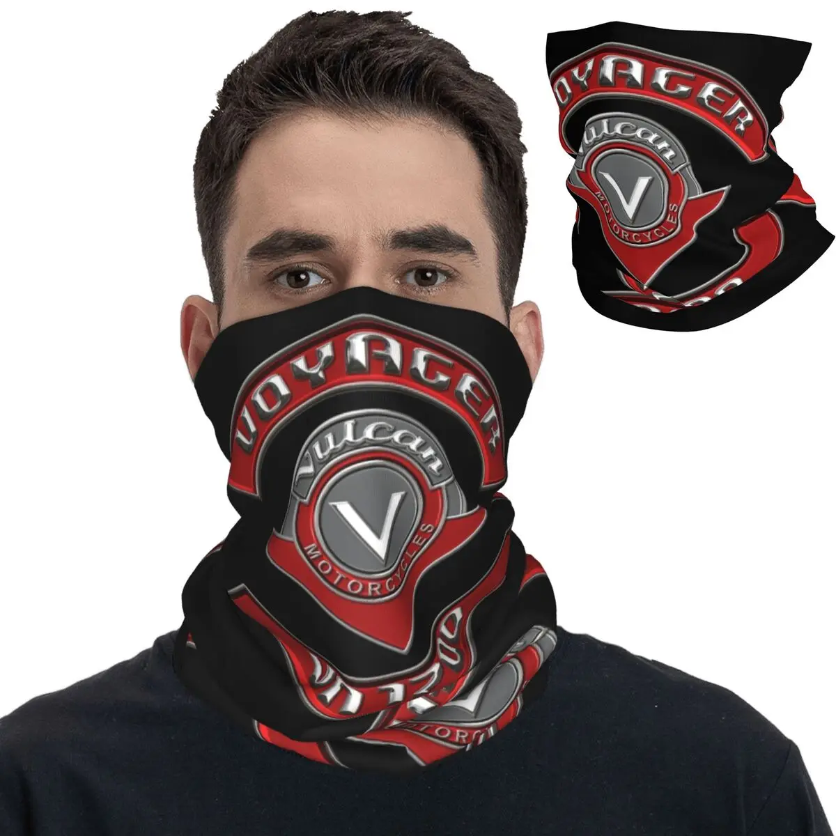 Chrome Patch Bandana Neck Gaiter Motorcycle Mask Scarf Multifunctional Balaclava For Vulcan Voyager VN 1700 face mask cycling bandana neck wrap neck gaiter bandana neck cover multifunctional bandana motorcycle bandana