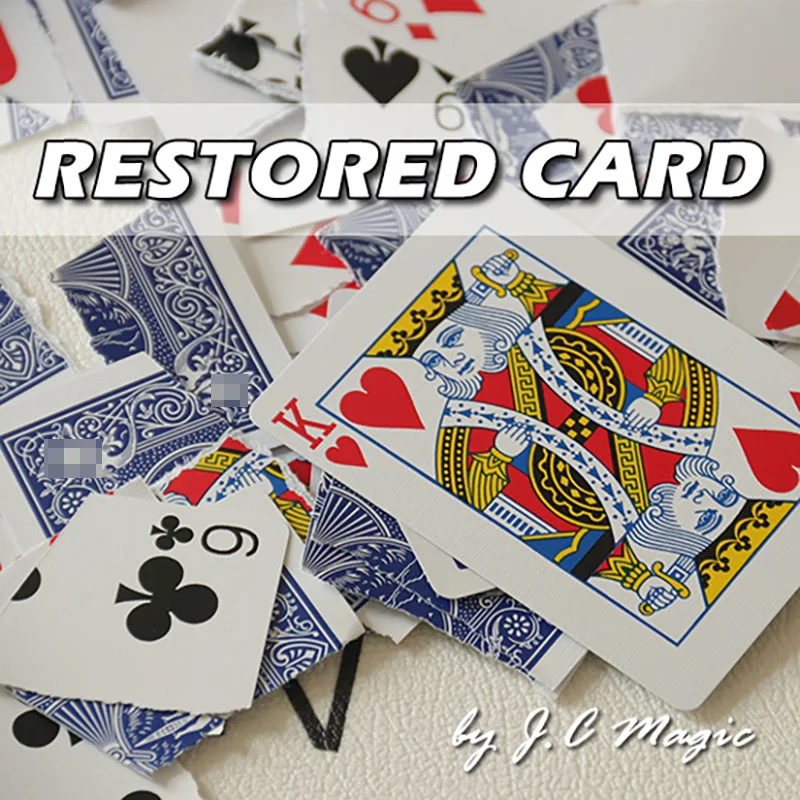 Restored Card by J.C Magic Tricks Magician Close Up Street Illusions Gimmicks Mentalism Props Broken Card Restored Magia production book magic tricks magician stage illusions gimmicks mentalism props streamers silks appearing from empty book magia