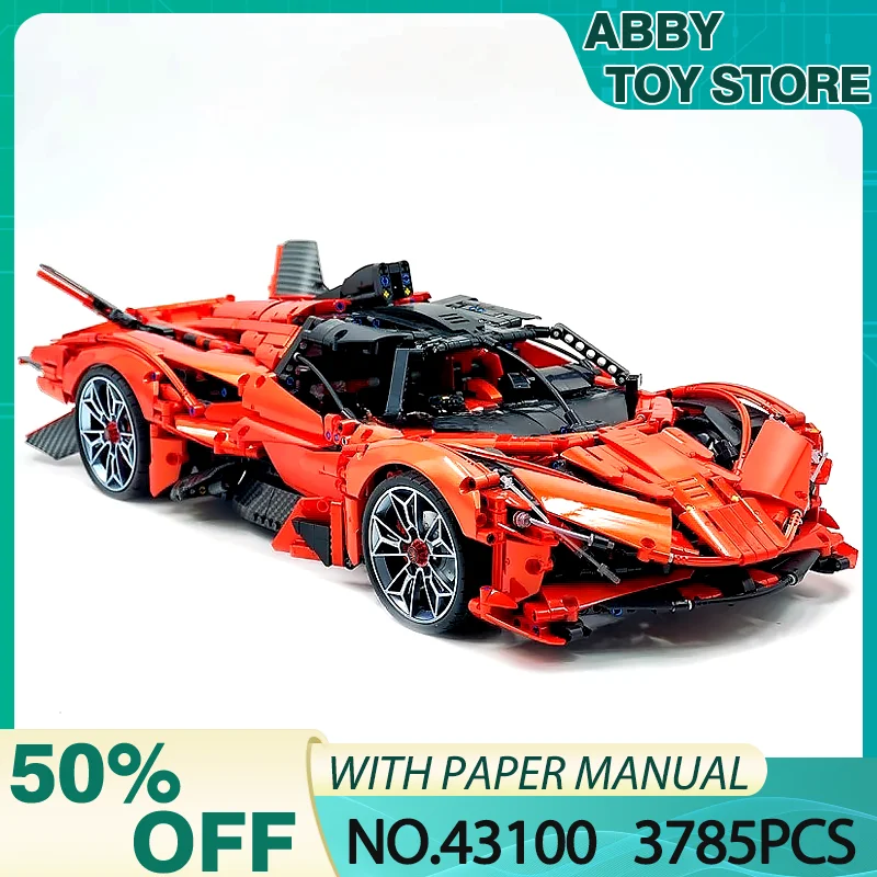 

MOC New Red 43100 Technical Speed Racing Car Building Blocks Furious Vehicle 3785pcs Bricks Puzzle Toys Christmas Gifts For Kid