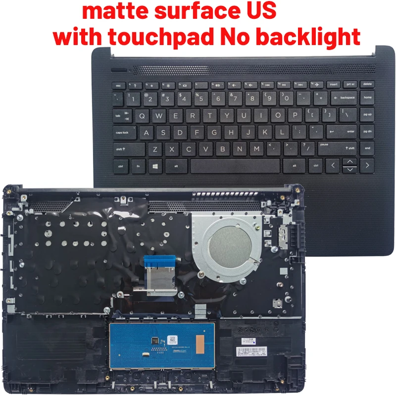 Russo Eua Reino Unido Espanhol Latino Teclado para Laptop para hp 14-cm 14-ck 14t-cm000 14-ck0001tu 14q-cs0000tu com Tampa Superior Palmrest Novo - Imagem 3