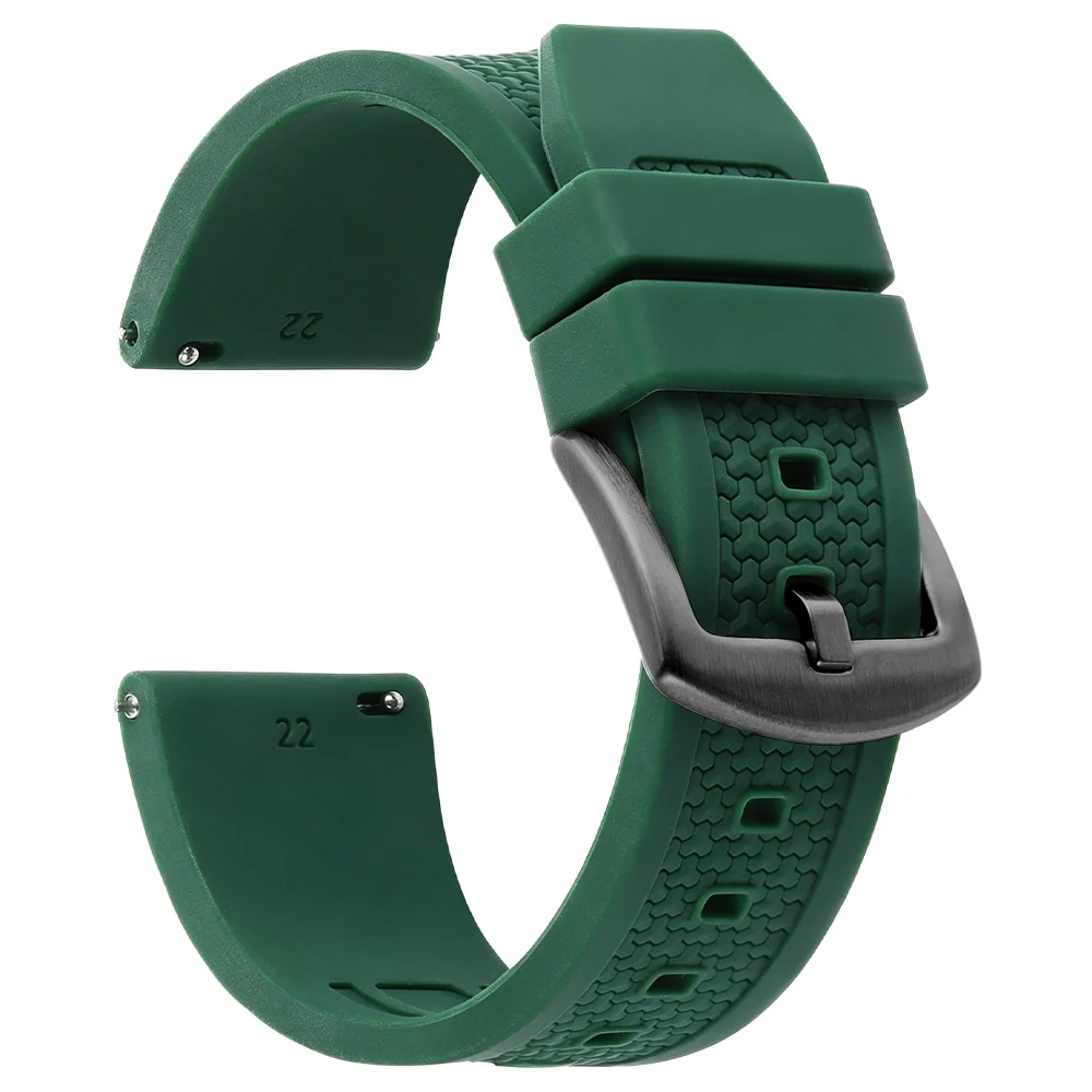 Enhanced Silicone Rubber Watch Strap - Sports & Business Wristband in Multiple Colors