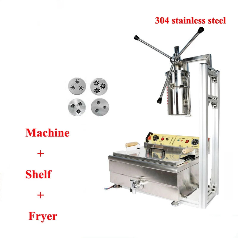 Machine à Churros Manuelle 5L - 4 Buses - Inox - Neuve