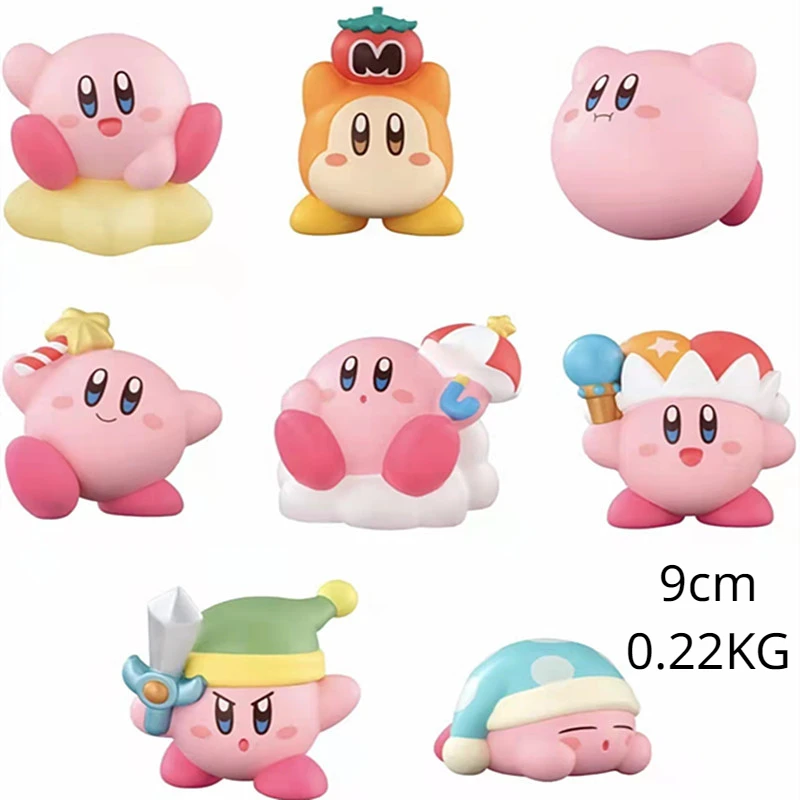 

8Pcs/Set Star Kirby Anime Cute Cartoon Pink Kirby Mini Figure Decorative Collection Ornaments Toy For Children's Gifts