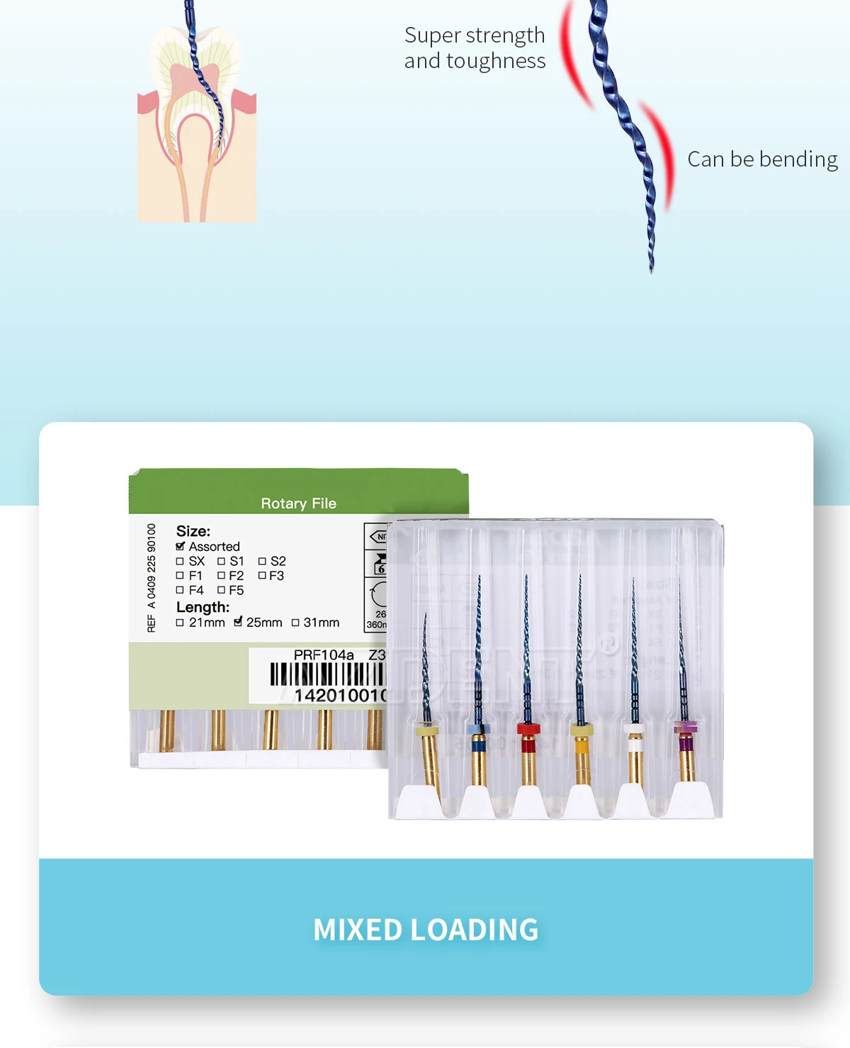 Azdent 6 teile/paket Dental motor verwenden Rotations feile Wärme aktivierte Kanal wurzel feilen 19mm/25mm SX-F3 zahn ärztliche Instrumente – Detail 7