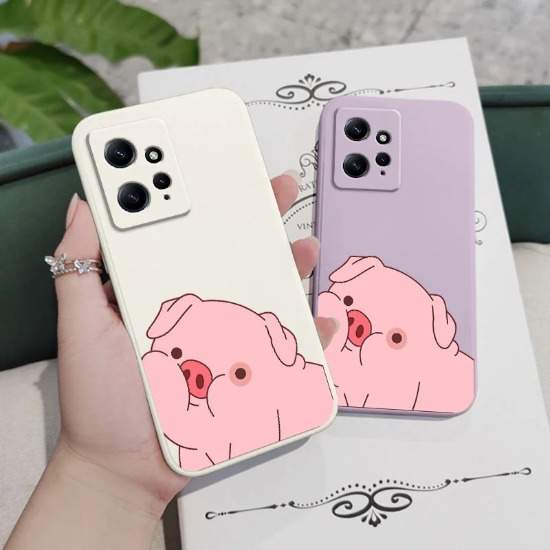 Adorable Little Fat Pig Liquid Silicone Phone Case