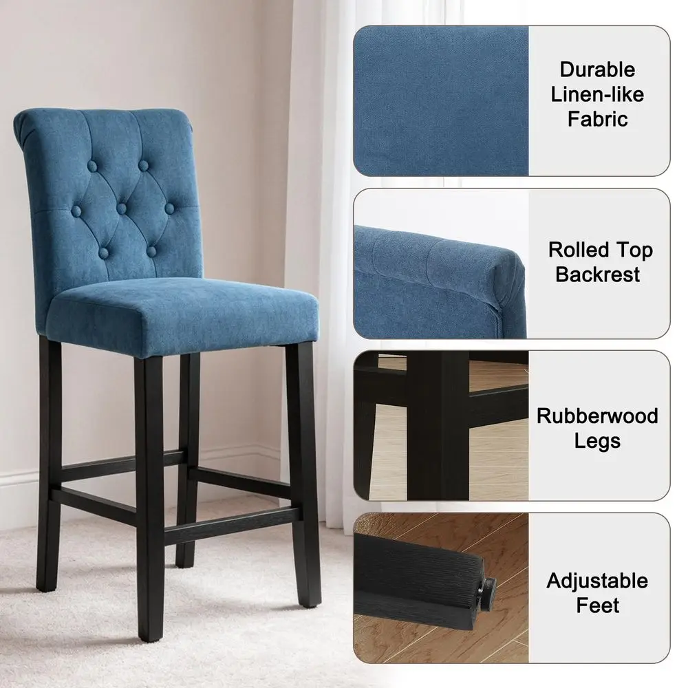 Upholstered Counter Stools Set 4