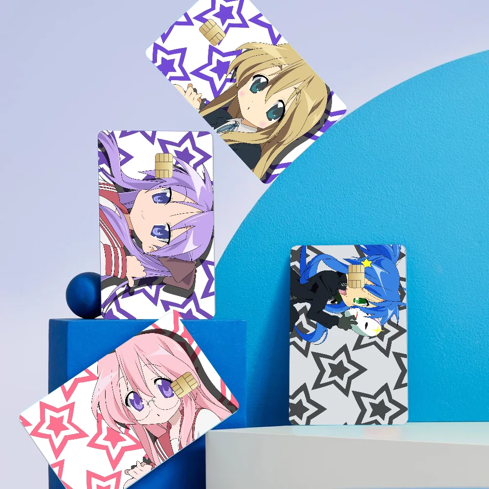 Lucky Star Anime Cartoon Skin Stickers Film Tape Case For Big Credit Debit Card Front Side
