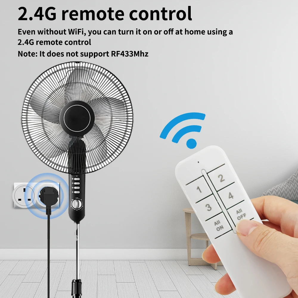 WiFi Smart Socket UK plug with eWeLink APP Control, RF Wireless remote control socket ,Timer socket,works with Alexa Google home 5