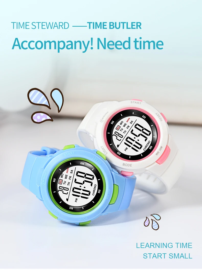 Kids Sport Watches 50M Waterproof Purple Silicone Electronic Wristwatch Digital Children Watch For Boys Girls Gift S4073d5360dc34330be00152de4d61665O
